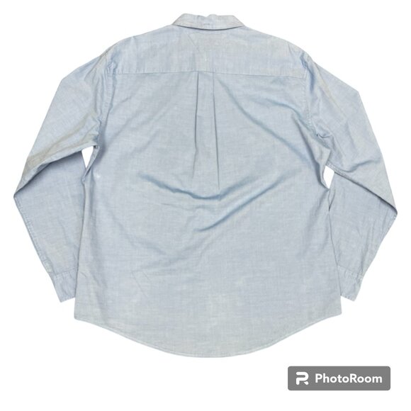 Men's TOMMY HILFIGER Custom Fit Long Sleeve Button Down Chambray Shirt- Size XL - Picture 2 of 11